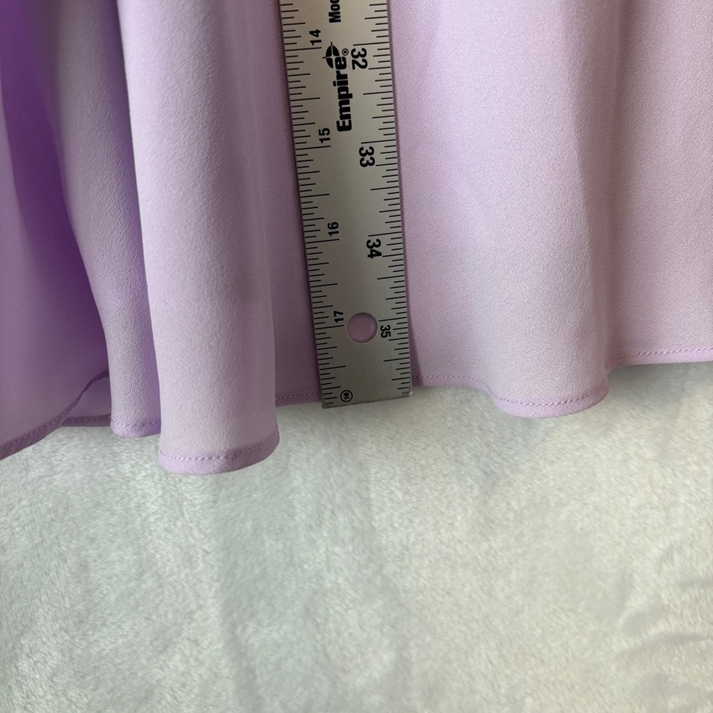 Gal Meets Glam womens purple lavender long sleeve mini Haley Ruffle Dress Size 4 - Picture 6 of 12